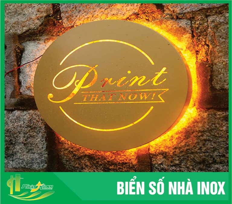 biển số nhà inox màu vàng