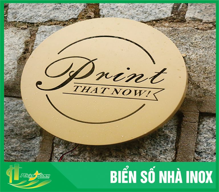 biển số nhà inox màu vàng