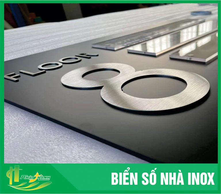 biển số nhà inox trắng bạc