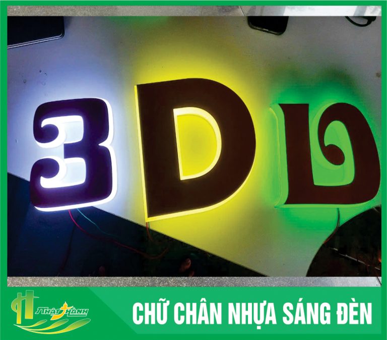 chữ chân nhựa sáng đèn