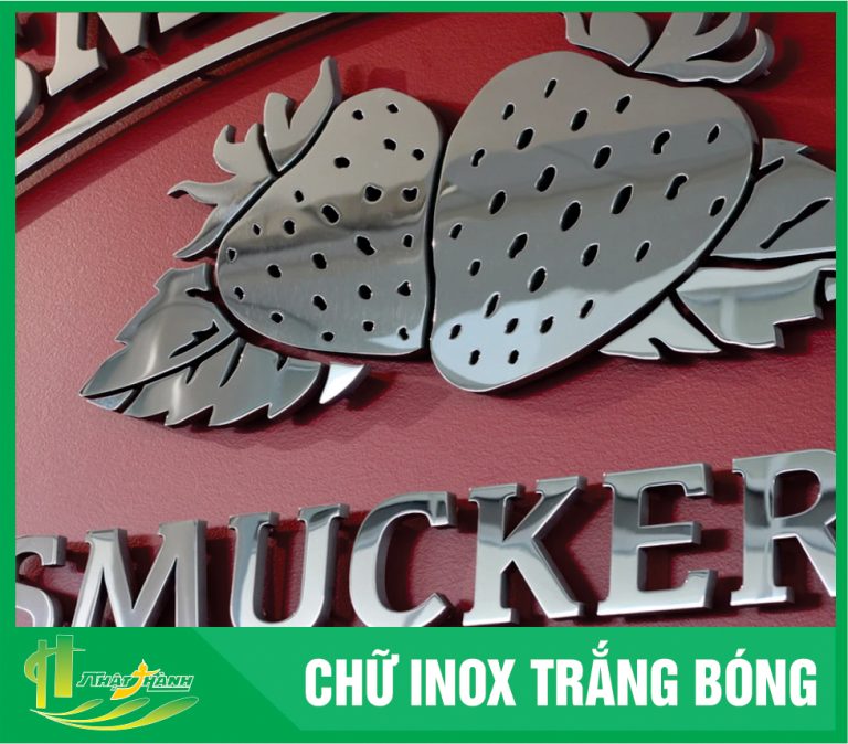 chữ và logo inox trắng bóng