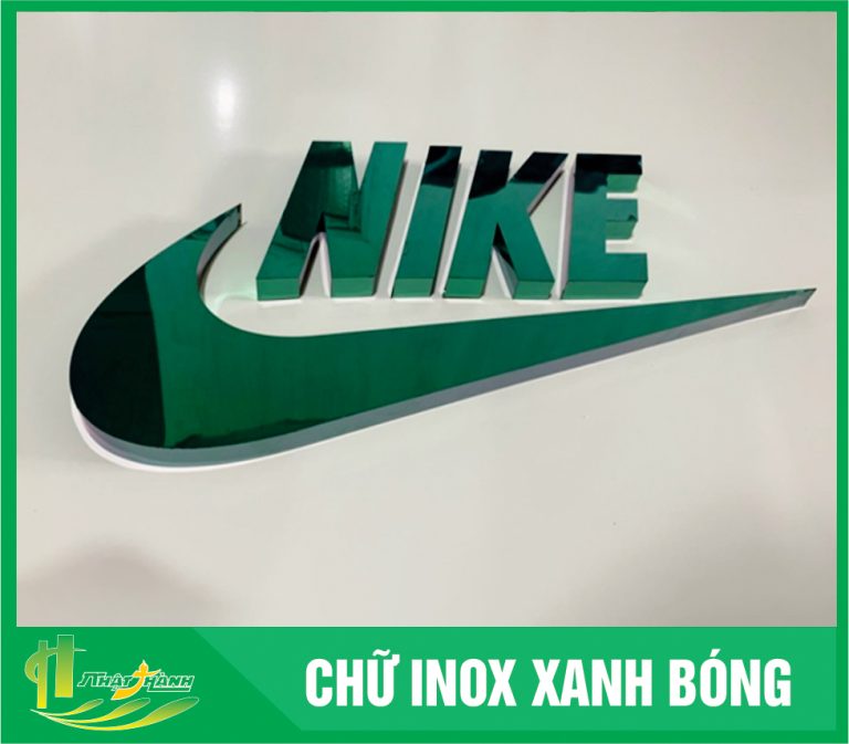 chữ inox xanh bóng