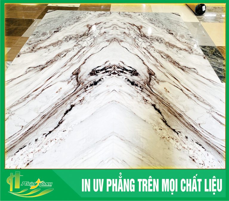 in uv phẳng phủ phim tấm pvc vân đá đối xứng